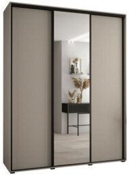 Arte Stylish Dakota Iii Sliding Door Wardrobe W1900mm H2350mm D600mm With Mirrored Door And Cashmere Finish - thumbnail 1