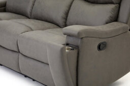 Home Detail Collins Sofa Suite 3 Seater Manual Recliner Grey Pu Faux Leather - thumbnail 4