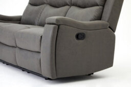 Home Detail Collins Sofa Suite 3 Seater Manual Recliner Grey Pu Faux Leather - thumbnail 5
