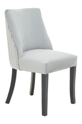 Orsina Premier Housewares Grey Velvet Dining Chair With Black Legs - image 1