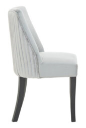 Orsina Premier Housewares Grey Velvet Dining Chair With Black Legs - thumbnail 4