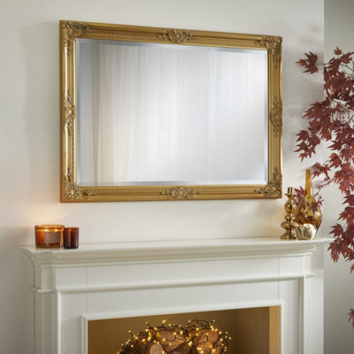 The Online Mirror Shop Wall Mirror Highbury Rectangular Shape With Antique Gold Frame- H 104Cm X W 74Cm X D 3.5Cm For Hanging In Any Living Area - image 1