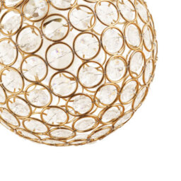 Happy Homewares Modern Round Gold Globe Easy Fit Pendant Shade With Small Clear Acrylic Beads - thumbnail 5
