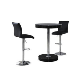 Furniture In Fashion Havana Bar Table In Black With 2 Ripple Black Bar Stools - thumbnail 4