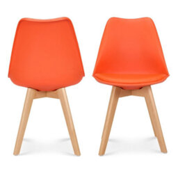 Bravich Rocco Tulip Dining Chair - Orange - Set Of 2 - thumbnail 1