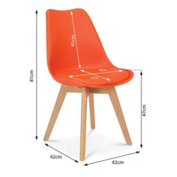 Bravich Rocco Tulip Dining Chair - Orange - Set Of 2 - thumbnail 4