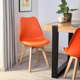 Bravich Rocco Tulip Dining Chair - Orange - Set Of 2 - thumbnail 2