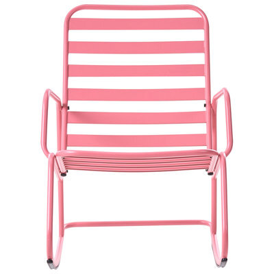 Wyld And Coco Gardenco Pink Aluminium Slatted Rocking Chair Modern Outdoor Seating. - image 1