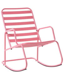 Wyld And Coco Gardenco Pink Aluminium Slatted Rocking Chair Modern Outdoor Seating. - thumbnail 3