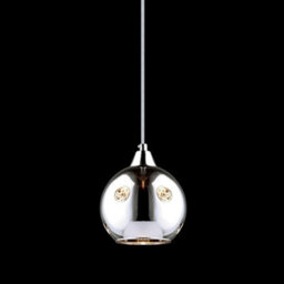 Luminosa Lighting Luminosa Hanging Pendant Chrome 1 Light  With Glass Shade, E14 - thumbnail 1