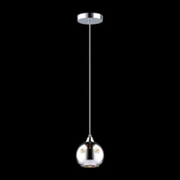 Luminosa Lighting Luminosa Hanging Pendant Chrome 1 Light  With Glass Shade, E14 - thumbnail 2