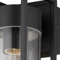 First Choice Lighting Hale Black With Clear Pc Ip44 Outdoor Wall Light - thumbnail 2
