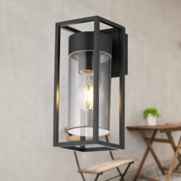 First Choice Lighting Hale Black With Clear Pc Ip44 Outdoor Wall Light - thumbnail 4
