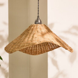 Dibor Traditional Roscoe Rattan Scalloped Easy Fit Decor Ceiling Shade H19 X D44Cm - thumbnail 2