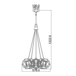 Luminosa Lighting Elstead Rocklyn 6 Light Chandelier Cluster Cage Ceiling Pendant Steel, E27 - thumbnail 2