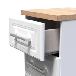 Sevilla Ready Assembled Matt White Light Oak Effect 3 Drawer Bedside Chest (H)695mm (W)395mm (D)415mm - thumbnail 6