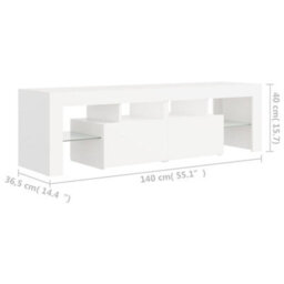 Vidaxl Tv Cabinet With Led Lights White 140X36.5X40 Cm - thumbnail 3