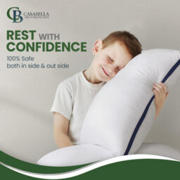 Casabella Gusset Pillows 2 Pack - Plush Bed Pillows For Neck & Shoulder Pain Relief - thumbnail 5