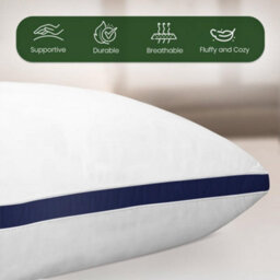 Casabella Gusset Pillows 2 Pack - Plush Bed Pillows For Neck & Shoulder Pain Relief - thumbnail 6