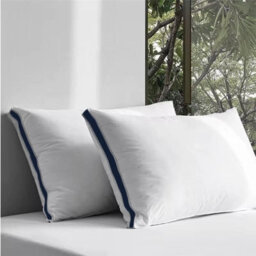 Casabella Gusset Pillows 2 Pack - Plush Bed Pillows For Neck & Shoulder Pain Relief - thumbnail 1