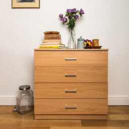 Home Treats Beech Chest Of 4 Drawers Anti Bowing  Support 75 X 72 X 36 Cm - thumbnail 1