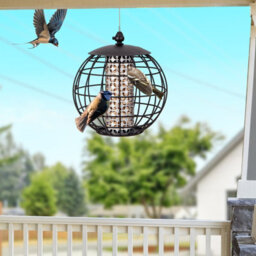 Costway Squirrel-Proof Bird Feeder For Outdoor Hanging Caged Seed Feeder For Wild Birds - thumbnail 4