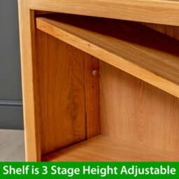 The Furniture Market Soho Oak Curved Small Compact Low Bookcase With 2 Drawers - thumbnail 4