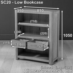 The Furniture Market Soho Oak Curved Small Compact Low Bookcase With 2 Drawers - thumbnail 9