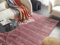 Beliani Rug Gesi Ii Pink 160 X 230 Cm Viscose - thumbnail 2