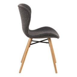Wyld Haus Set Of 2 Acorn Dining Chairs, Grey Bouclé Fabric With Oiled Oak Legs - thumbnail 5