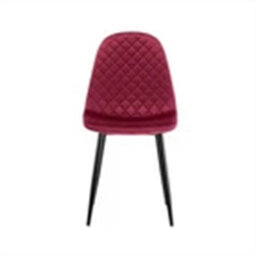 Set Of 2 Burgundy Velvet Dining Chairs With Metal Legs - thumbnail 3