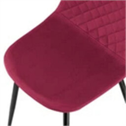 Set Of 2 Burgundy Velvet Dining Chairs With Metal Legs - thumbnail 4