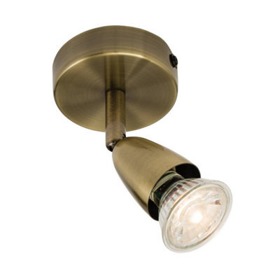 Luminosa Lighting Luminosa Amalfi Adjustable 1 Light Spotlight Antique Brass, Gu10 - image 1
