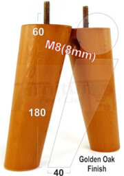 L&F Wood Legs Golden Oak 180mm High Set Of 4 Replacement Angled Furniture Legs Set Of 4 Sofas Chairs Stools M8