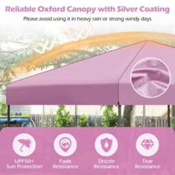 Gainoom 300 X 295 Cm Pop Up Canopy Tent Pink Foldable Outdoor Sunshade Patio Shelter Gazebo - thumbnail 7