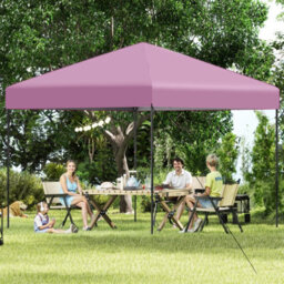 Gainoom 300 X 295 Cm Pop Up Canopy Tent Pink Foldable Outdoor Sunshade Patio Shelter Gazebo - thumbnail 3
