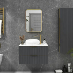 Royal Bathrooms Elmore 500 X 700mm Brushed Brass Framed Bathroom Mirror Rectangular Non-Led Minimalist Design - thumbnail 5