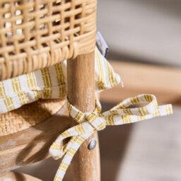 Dibor Set Of 2 Vintage Style Yellow Striped Indoor Ourdoor Garden Furniture Dining Chair Seat Pad - thumbnail 5