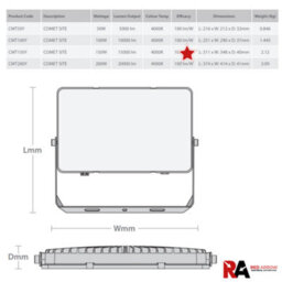 Red Arrow 150W Led 110V Floodlight Slim - Site Lighting 4000K Ip65 Rated With Integrated Leds - thumbnail 5