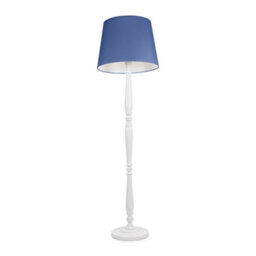 Valuelights Victoria Traditional White Wood Candlestick Floor Lamp With Navy Blue Tapered Shade - Led Bulb Included - thumbnail 2