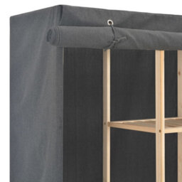 Berkfield Wardrobe Grey 173X40X170 Cm Fabric - thumbnail 4
