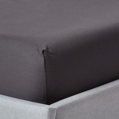 Homescapes Dark Charcoal Grey Egyptian Cotton Deep Fitted Sheet 1000 Tc, King - image 1