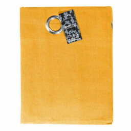 Homescapes Cotton Plain Mustard Yellow Ready Made Eyelet Curtain Pair, 117 X 137Cm - thumbnail 4