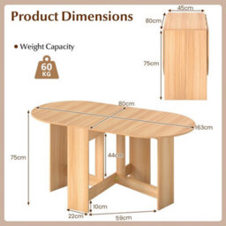 Folding Multifunction Table Drop Leaf Extendable Dining Table- - thumbnail 2