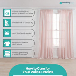 "Neel Blue Voile Curtains Slot Top, 2 Curtains, Cream - 56"" Width X 90"" Drop" - thumbnail 3