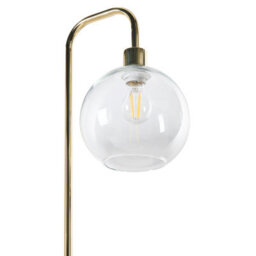 Beliani Floor Lamp Gold-Plated Iron Base Clear Glass Shade Modern Minimalist Living Lamp - thumbnail 4