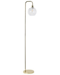 Beliani Floor Lamp Gold-Plated Iron Base Clear Glass Shade Modern Minimalist Living Lamp - thumbnail 2