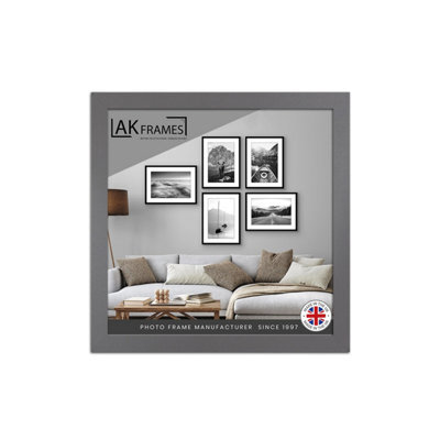 AK Frames Sleek 30X30Cm Dark Grey Thin Modern Picture Frame - Slim And Design For Posters, Prints And Photos - Elegant Wall Frame Decor - image 1