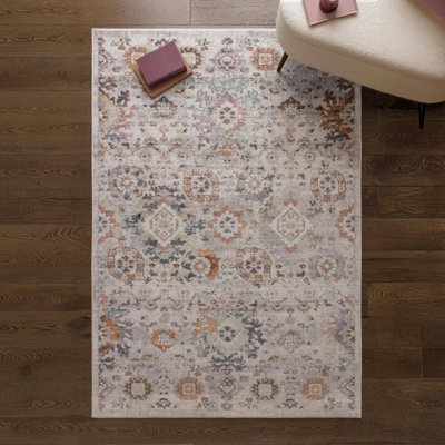 The Rug Edit Flores Mina Fr02 Traditional Floral 65mm Grey Runner, 066X240Cm - image 1