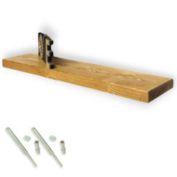 Mkgt Solid Wood Floating Shelf With Hidden Brackets Extra Thick 45mm Rustic Wall Shelf (Rustic Pine, 140Cm)